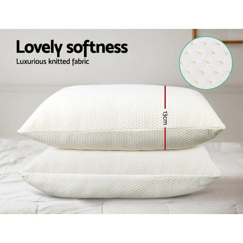 Giselle Bedding Memory Foam Pillow 13cm Thick Twin Pack Chez Guru