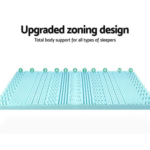 Giselle Bedding Memory Foam Mattress Topper 11-Zone 8cm Double Chez Guru