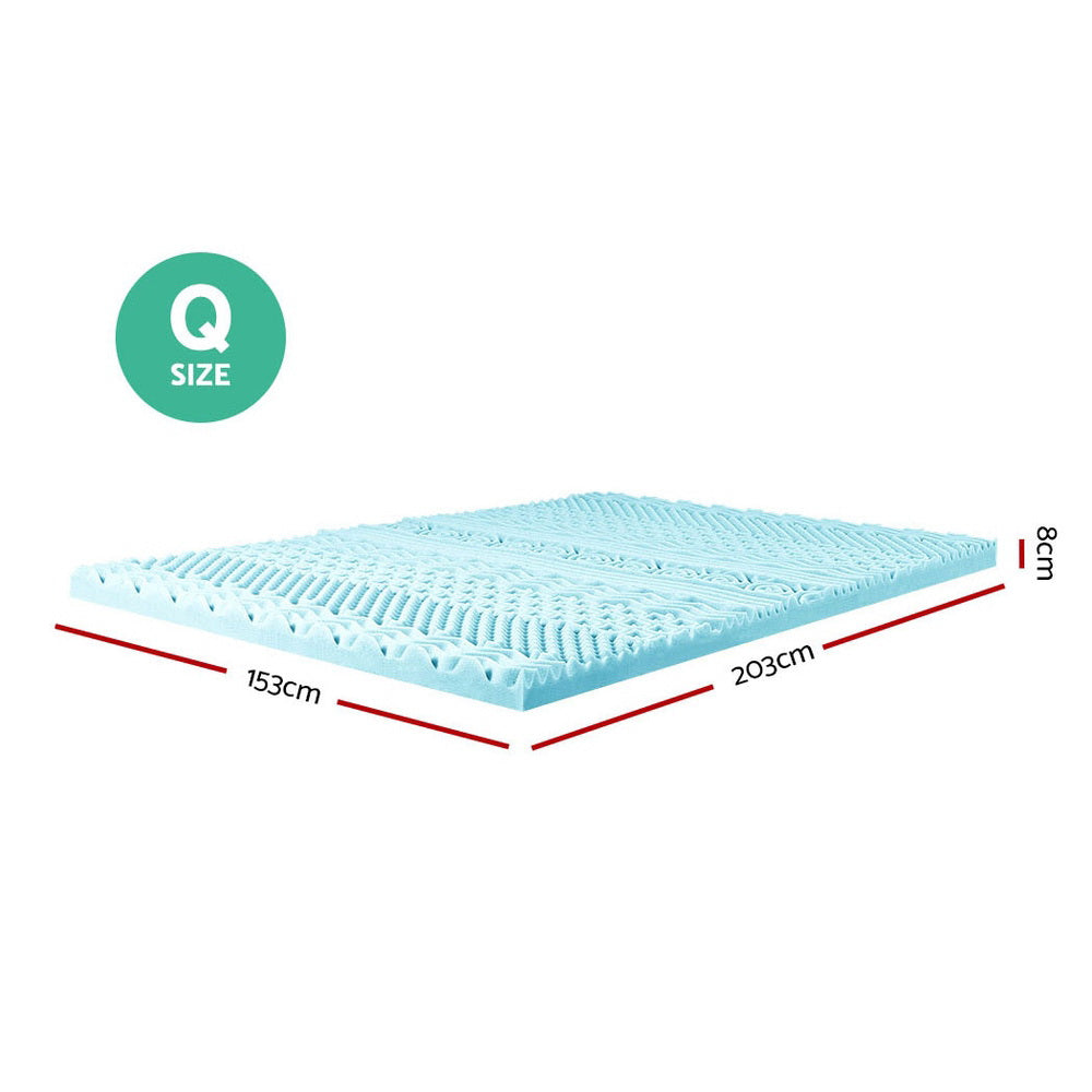 Giselle Bedding Memory Foam Mattress Topper 11-Zone 8cm Queen Chez Guru