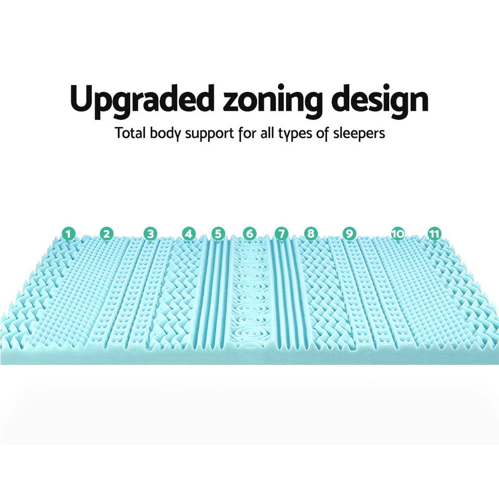 Giselle Bedding Memory Foam Mattress Topper 11-Zone 8cm Queen Chez Guru