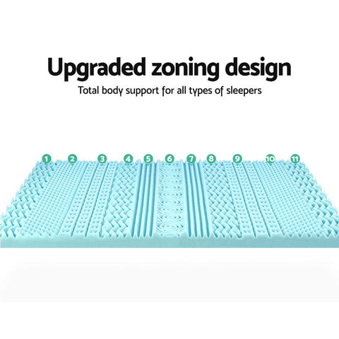 Giselle Bedding Memory Foam Mattress Topper 11-Zone 8cm Queen Chez Guru