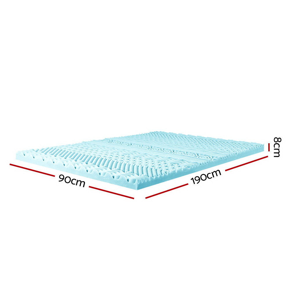 Giselle Bedding Memory Foam Mattress Topper 11-Zone 8cm Single Chez Guru