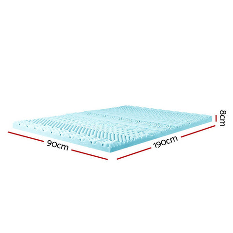 Giselle Bedding Memory Foam Mattress Topper 11-Zone 8cm Single Chez Guru