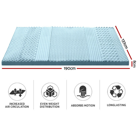 Giselle Bedding Memory Foam Mattress Topper 7-Zone 8cm Double Chez Guru