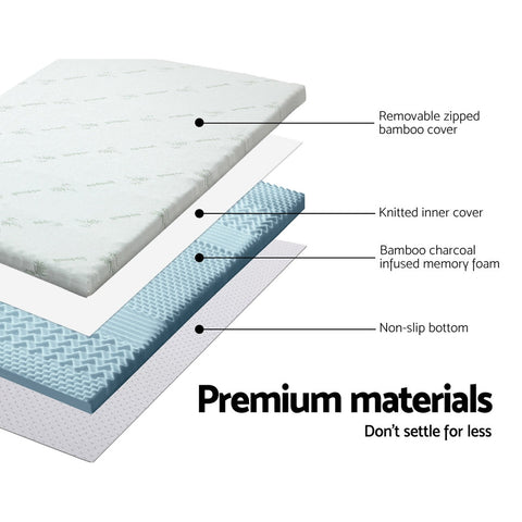 Giselle Bedding Memory Foam Mattress Topper 7-Zone 8cm Queen Chez Guru