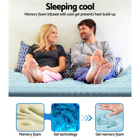 Giselle Bedding Memory Foam Mattress Topper 7-Zone 8cm Queen Chez Guru