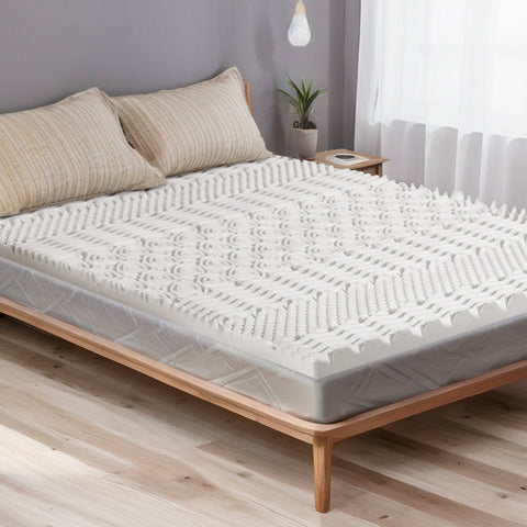 Giselle Bedding Memory Foam Mattress Topper 7-Zone Airflow Pad 8cm Single White Chez Guru