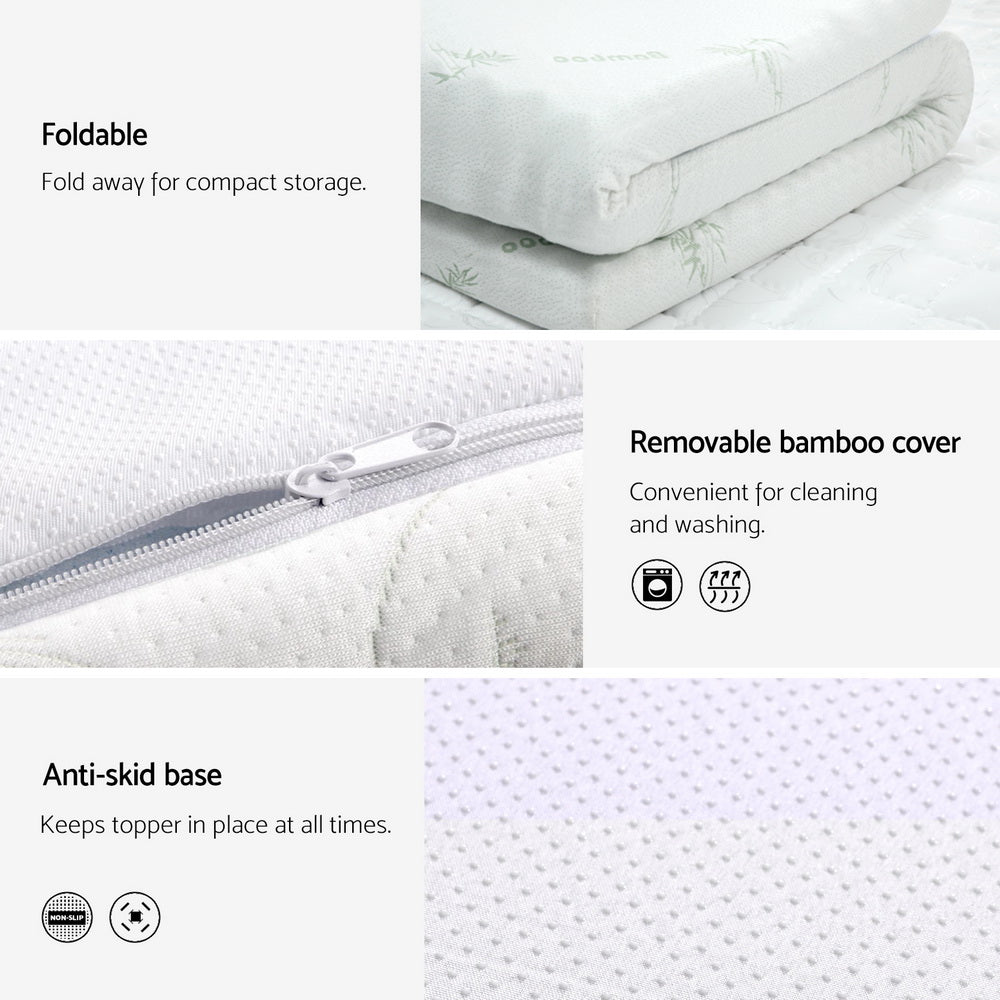 Giselle Bedding Memory Foam Mattress Topper Cool Gel Bed Mat Bamboo 10cm King Chez Guru