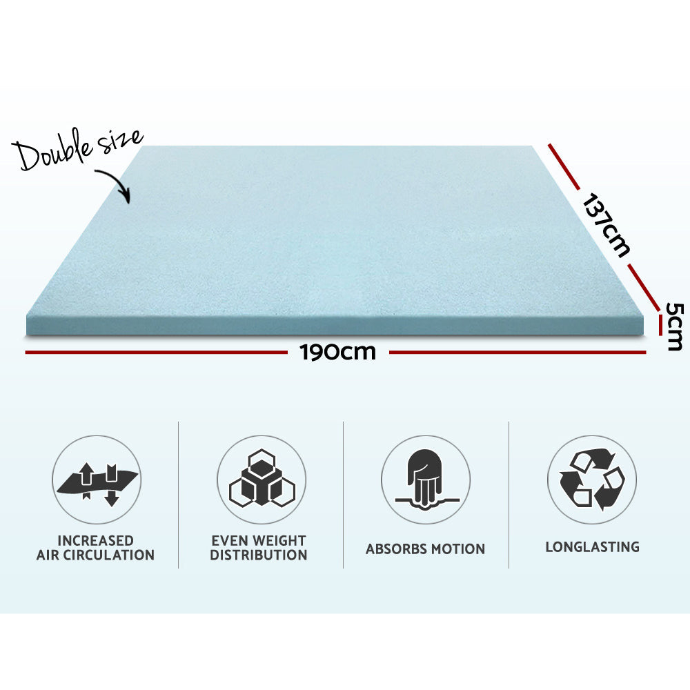 Giselle Bedding Memory Foam Mattress Topper Cool Gel 5cm Double Chez Guru