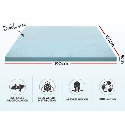 Giselle Bedding Memory Foam Mattress Topper Cool Gel 5cm Double Chez Guru
