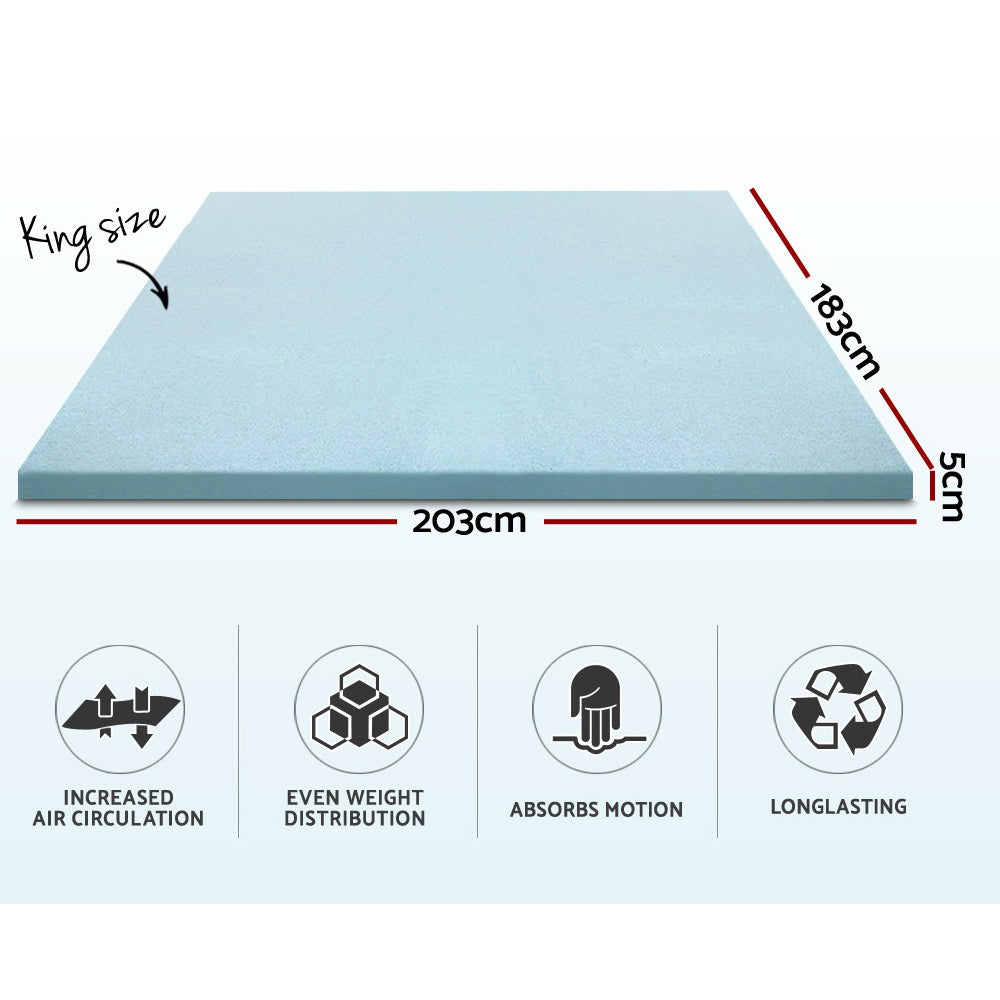 Giselle Bedding Memory Foam Mattress Topper Cool Gel 5cm King Chez Guru