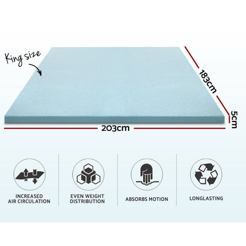 Giselle Bedding Memory Foam Mattress Topper Cool Gel 5cm King Chez Guru