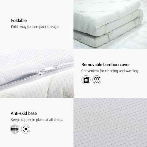 Giselle Bedding Memory Foam Mattress Topper Cool Gel 5cm King Single