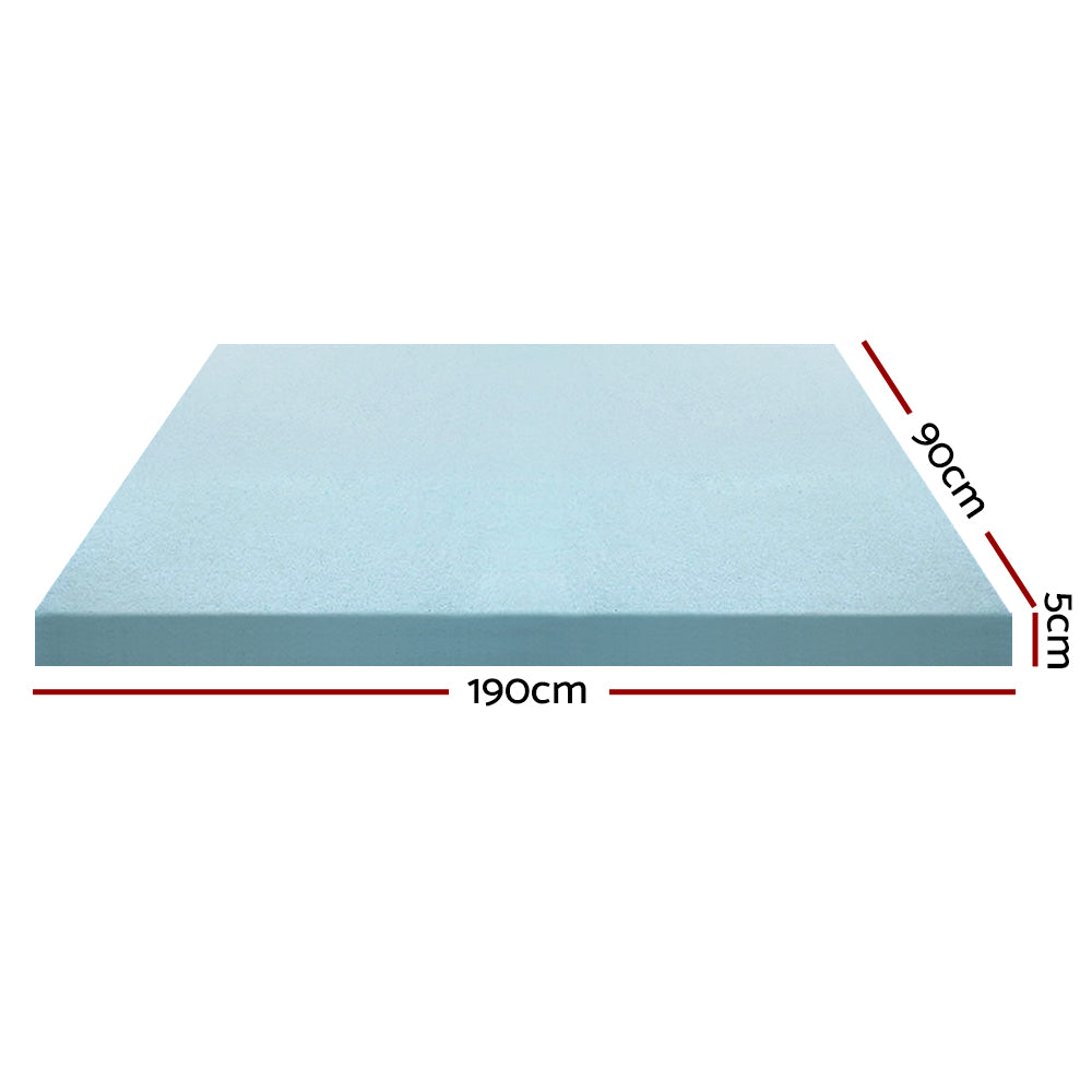 Giselle Bedding Memory Foam Mattress Topper Cool Gel 5cm Single Chez Guru