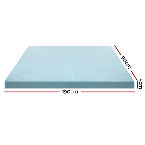 Giselle Bedding Memory Foam Mattress Topper Cool Gel 5cm Single Chez Guru