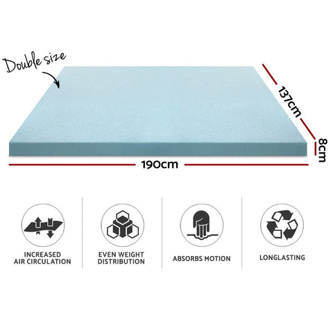 Giselle Bedding Memory Foam Mattress Topper Cool Gel 8cm Double Chez Guru