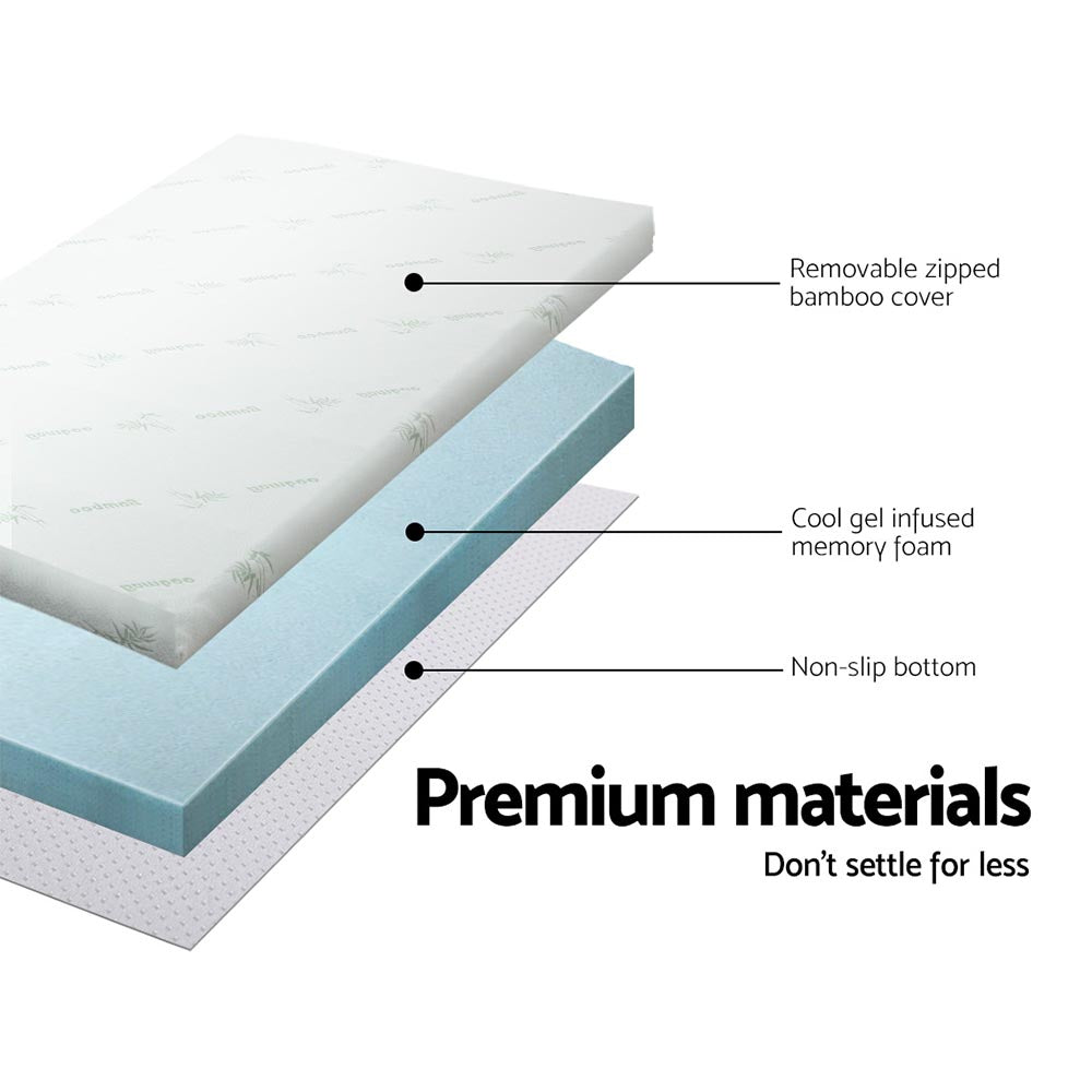 Giselle Bedding Memory Foam Mattress Topper Cool Gel 8cm Double Chez Guru