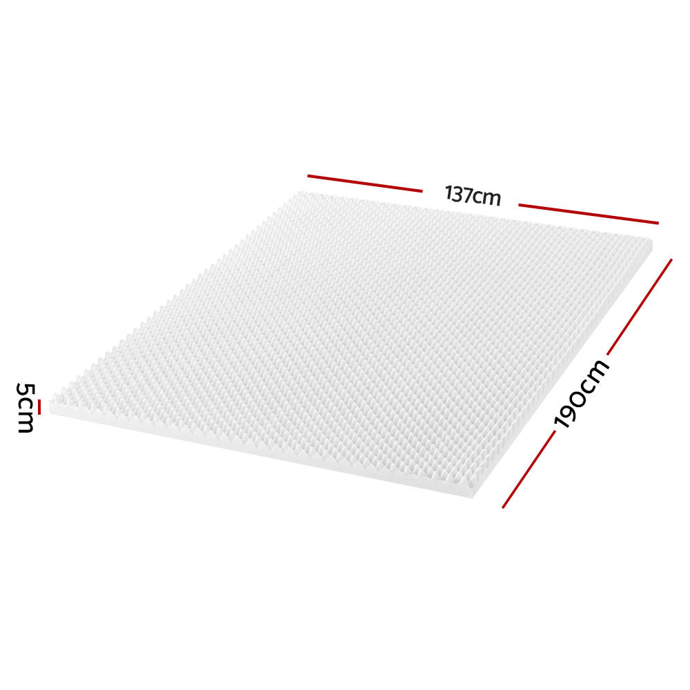 Giselle Bedding Foam Mattress Topper Egg Crate 5cm Double Chez Guru