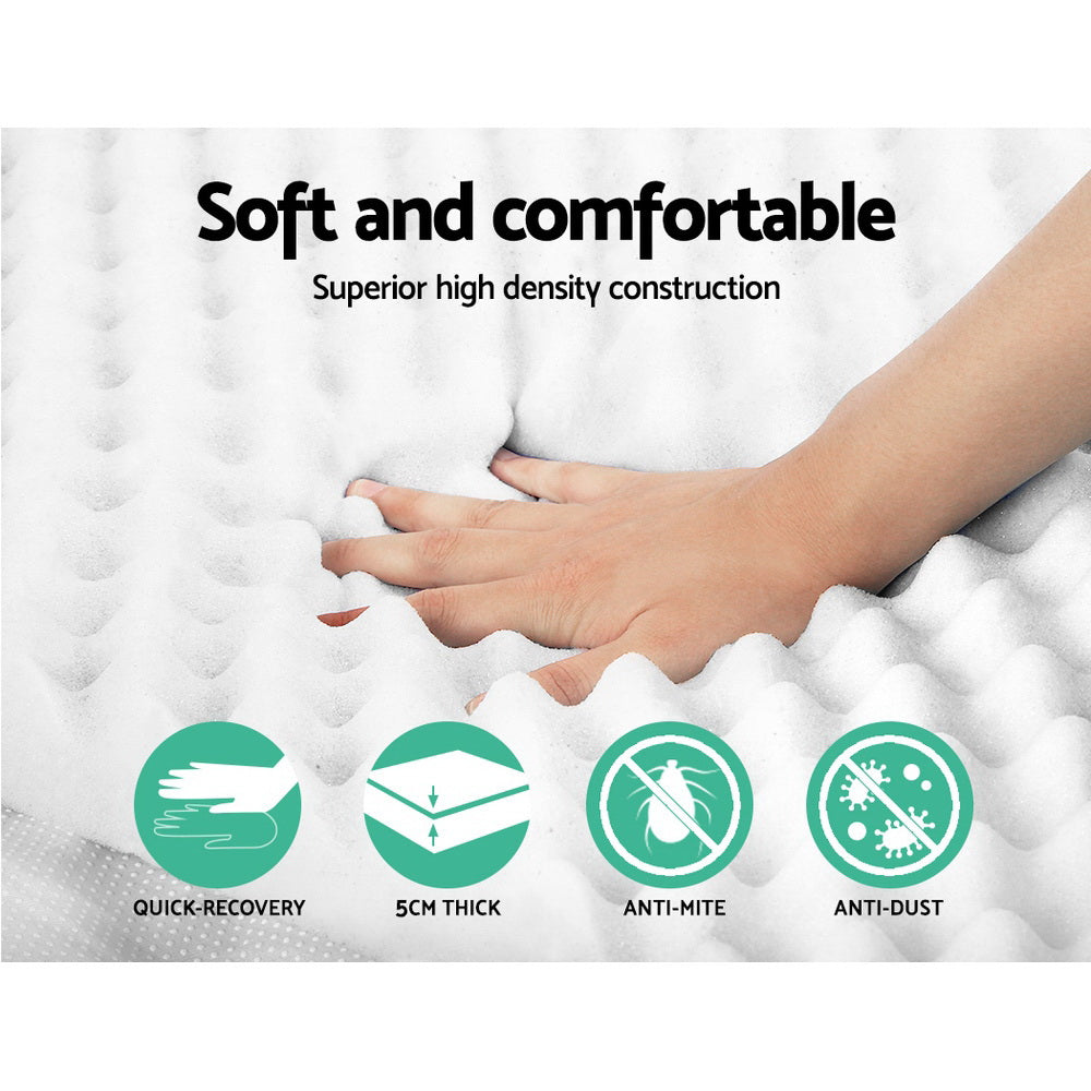 Giselle Bedding Foam Mattress Topper Egg Crate 5cm Double Chez Guru