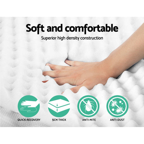 Giselle Bedding Foam Mattress Topper Egg Crate 5cm Double Chez Guru