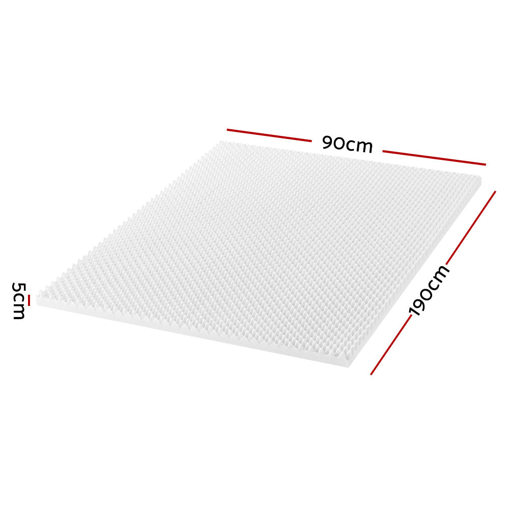Giselle Bedding Memory Foam Mattress Topper Egg Crate 5cm Single Chez Guru