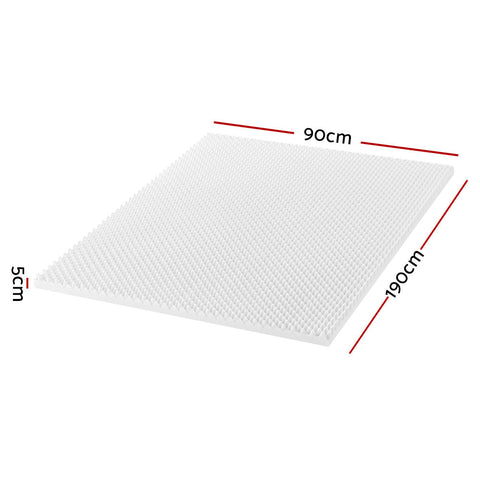 Giselle Bedding Memory Foam Mattress Topper Egg Crate 5cm Single Chez Guru