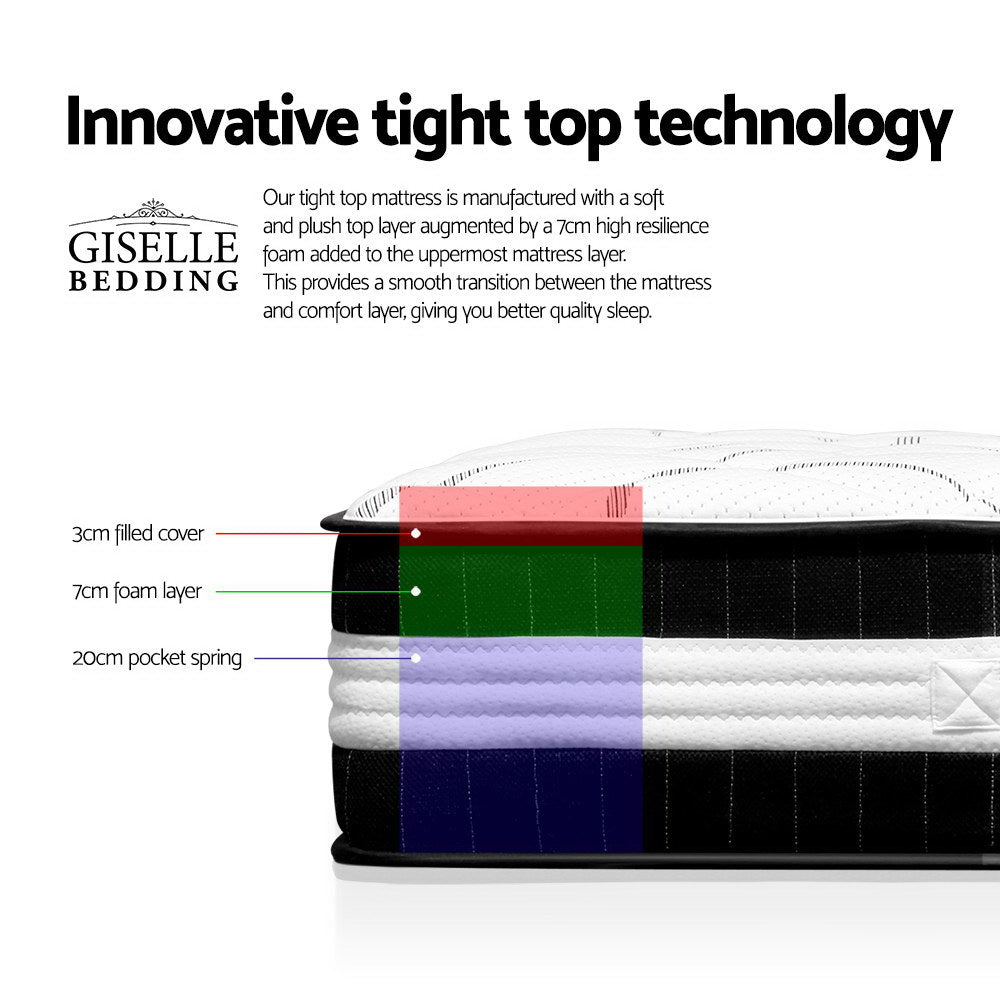 Giselle Bedding 30cm Mattress Medium Firm King Chez Guru