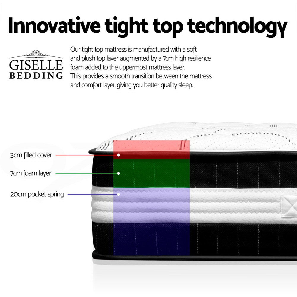 Giselle Bedding 30cm Mattress Medium Firm Queen Chez Guru