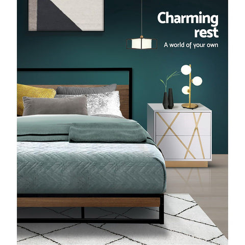 Artiss Bed Frame King Size Metal Bed Frame DANE Chez Guru