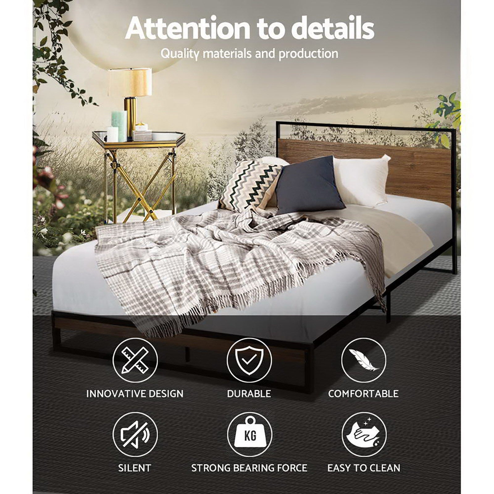 Artiss Bed Frame Metal Bed Frame DANE - King Single Chez Guru