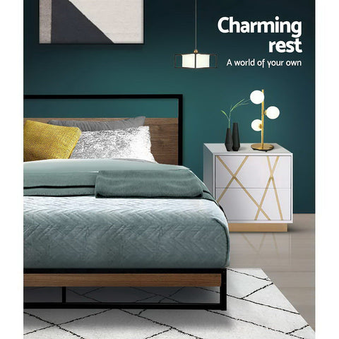 Artiss Bed Frame Metal Bed Frame DANE - King Single Chez Guru