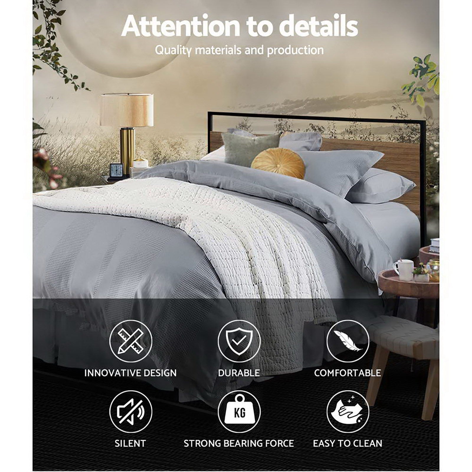 Artiss Bed Frame Queen Size Metal Bed Frame DANE Chez Guru