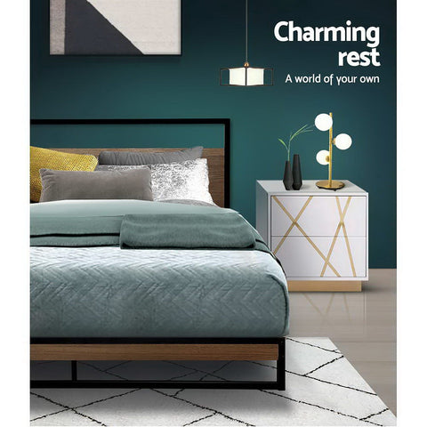 Artiss Bed Frame Queen Size Metal Bed Frame DANE Chez Guru
