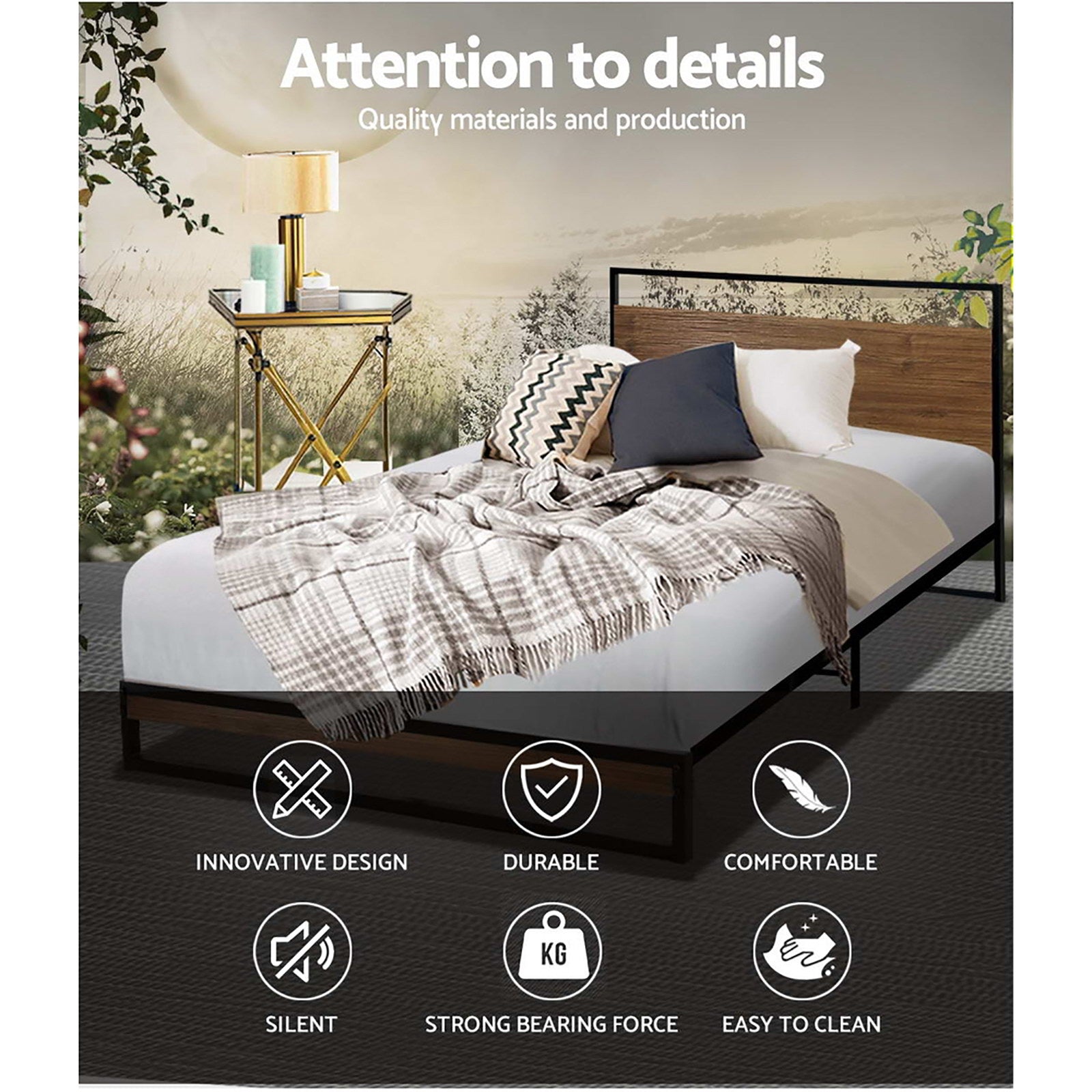 Artiss Bed Frame Single Size Metal Bed Frame DANE Chez Guru