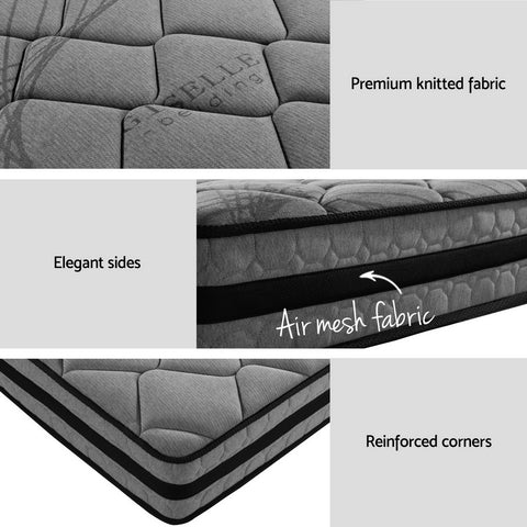 Artiss Dane Double Metal & Wood Platform Bed Frame with Mattress