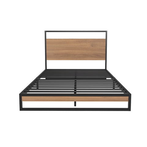 Artiss King Single Metal & Wood Platform Bed Frame with Mattress