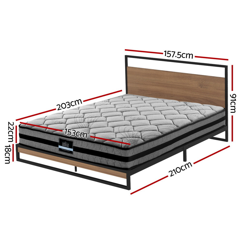 Artiss Bed Frame Queen Size Metal Frame DANE with Mattress Chez Guru