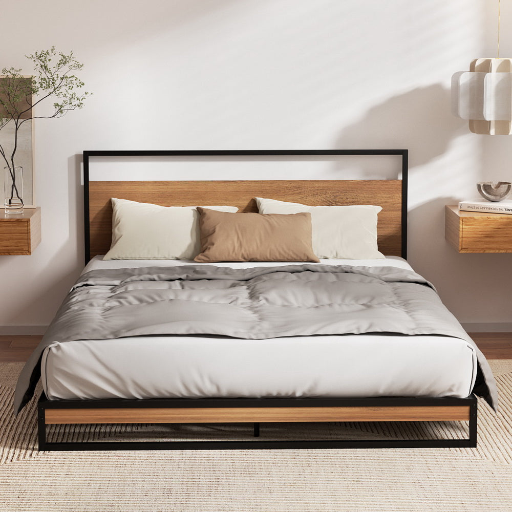 Artiss Bed Frame Queen Size Metal Frame DANE with Mattress Chez Guru