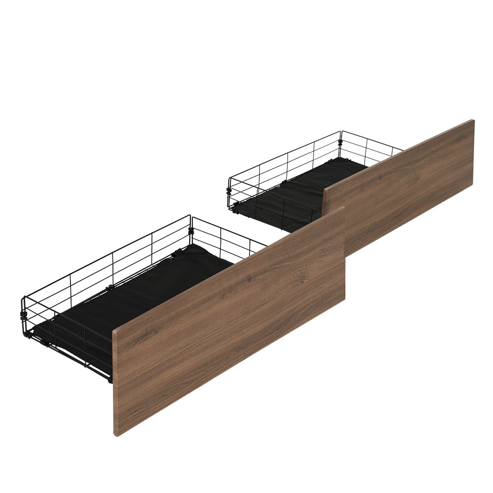 Artiss 2x Bed Frame Storage Drawers Trundle Black Chez Guru