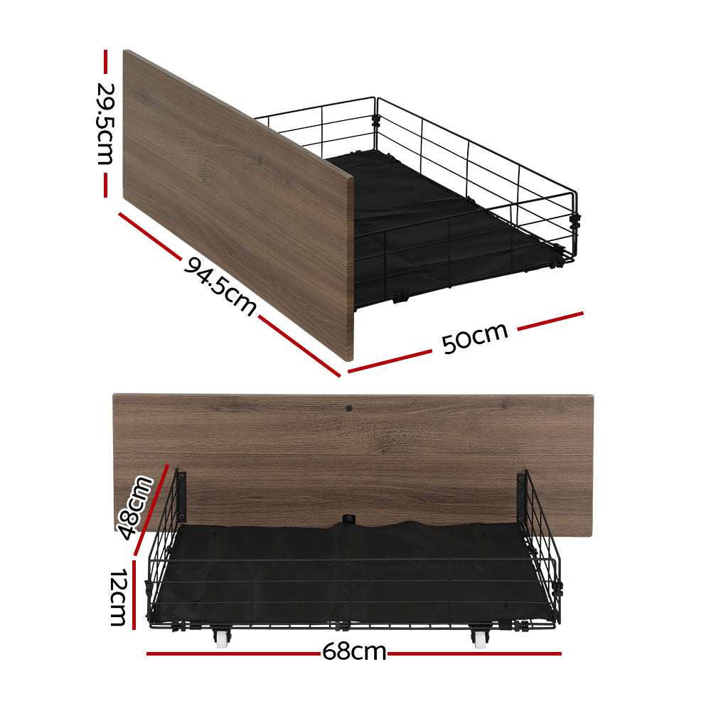 Artiss 2x Bed Frame Storage Drawers Trundle Black Chez Guru