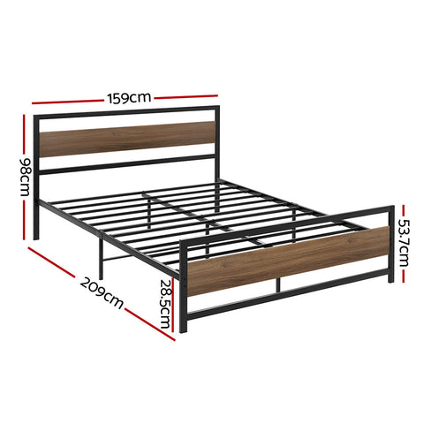 Artiss Bed Frame Queen Size Metal Base Mattress Platform Foundation Black DREW Chez Guru
