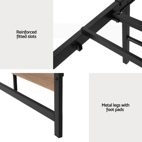 Artiss Bed Frame Queen Size Metal Base Mattress Platform Foundation Black DREW Chez Guru