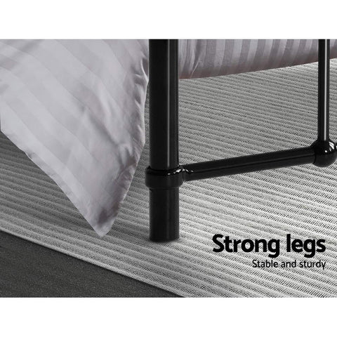 Artiss Bed Frame Metal Bed Frame LEO - Double (Black) Chez Guru