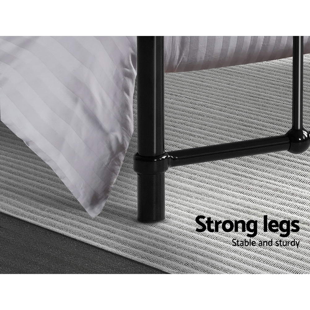 Artiss Bed Frame Metal Bed Frame LEO - King Single(Black) Chez Guru