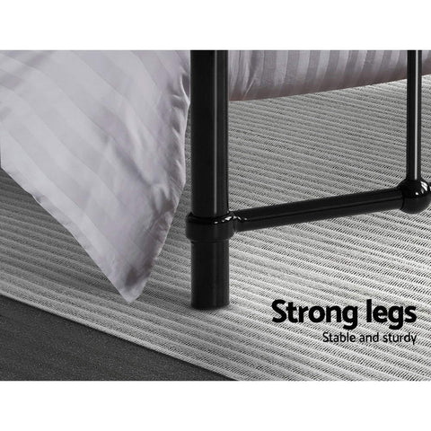 Artiss Bed Frame Metal Bed Frame LEO - King Single(Black) Chez Guru