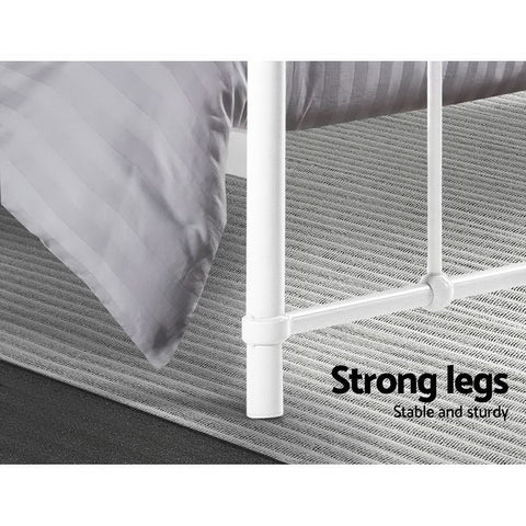 Artiss Bed Frame Metal Bed Frame LEO - Queen (White) Chez Guru