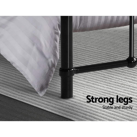 Artiss Bed Frame Metal Bed Frame LEO - Single (Black) Chez Guru
