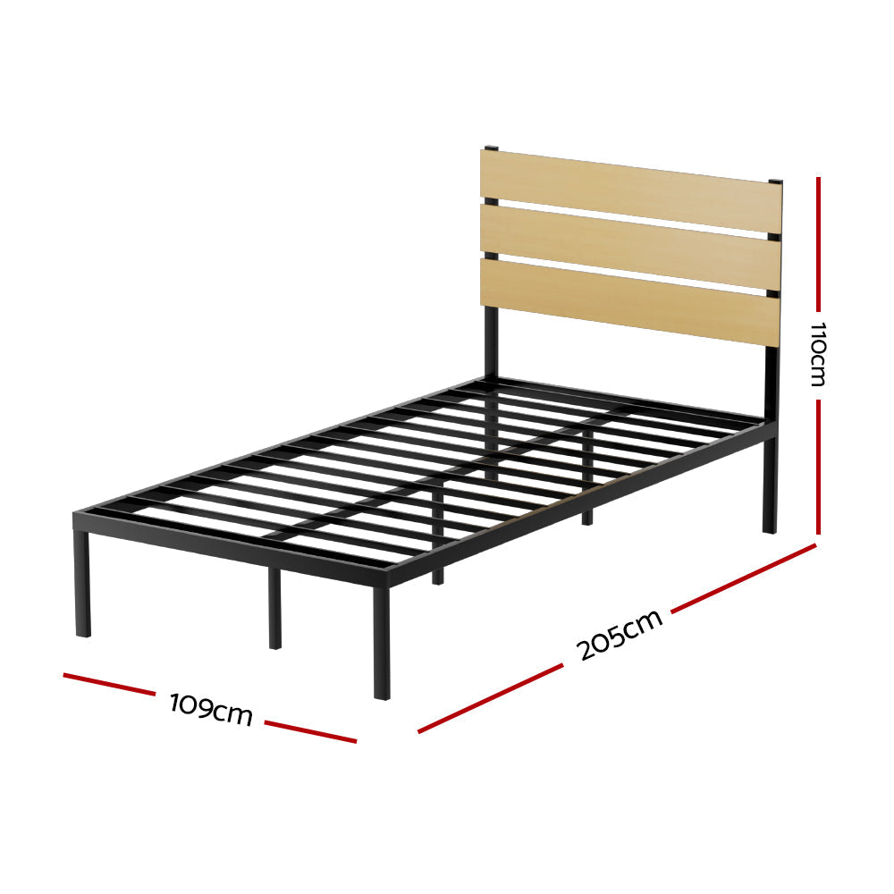 Artiss Bed Frame King Single Size Metal Base Mattress Platform Foundation PAULA Chez Guru