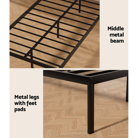 Artiss Bed Frame King Single Size Metal Base Mattress Platform Foundation PAULA Chez Guru