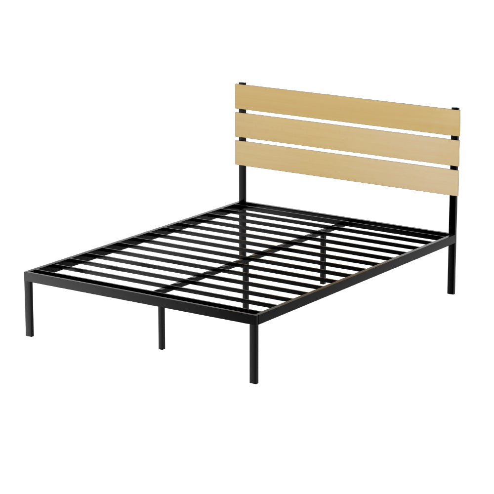 Artiss Bed Frame Queen Size Metal Base Mattress Platform Foundation Black PAULA Chez Guru